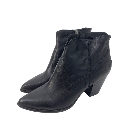 Frye Womens Black Leather Ankle Boots Size 8.5M Zipper Closure - Picture 12 of 13